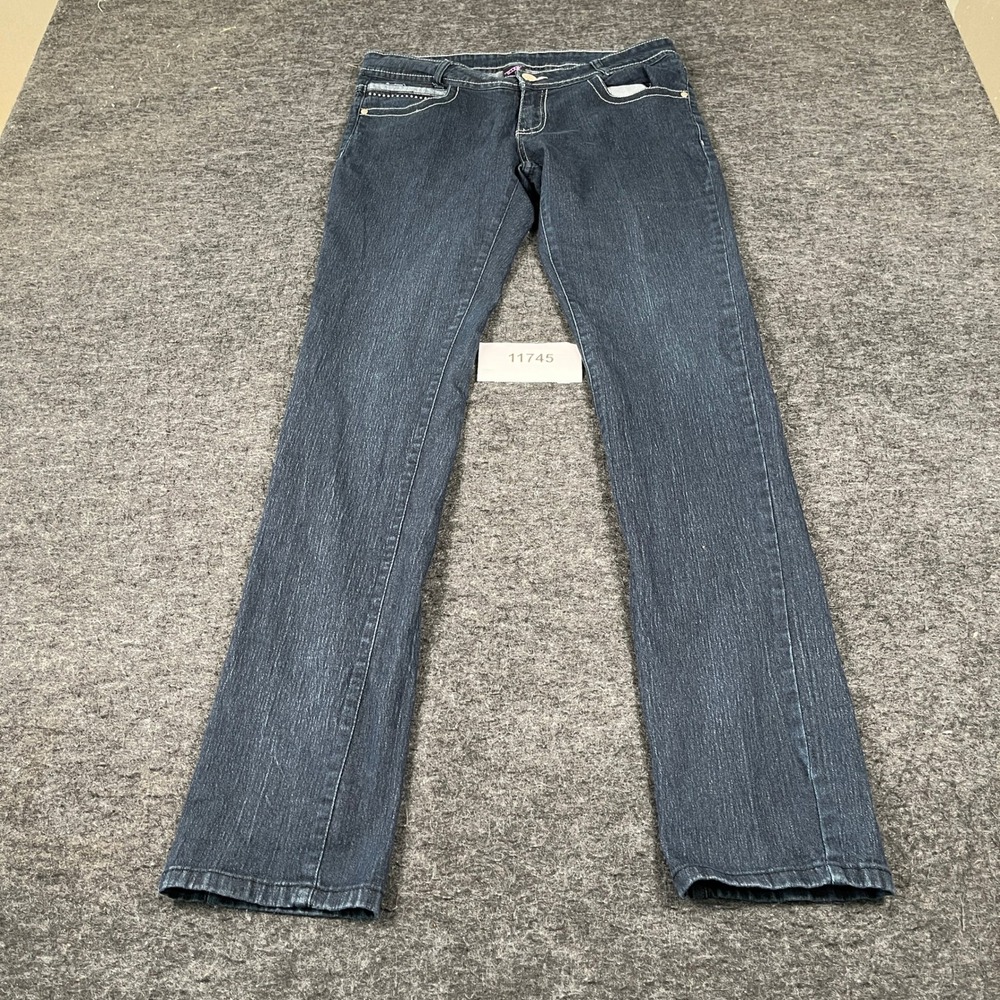 DECODED Jeans Womens 11 Blue Denim Cotton Embellished Pocket Straight Leg Casual